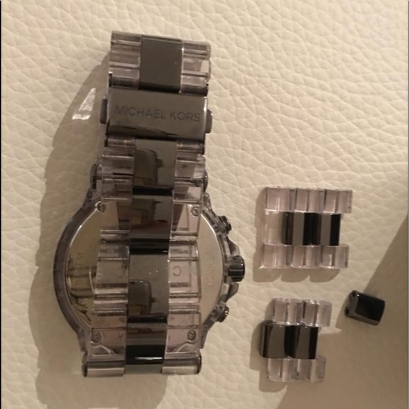 Gray and Clear Acrylic Oversized Chronograph Watch - Picture 10 of 10